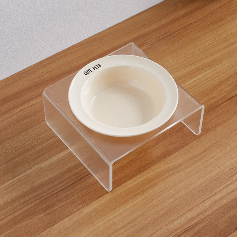 Customize Ceramic Pet Bowl — Single Bowl & Stand Set