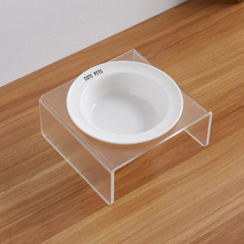 Customize Ceramic Pet Bowl — Single Bowl & Stand Set