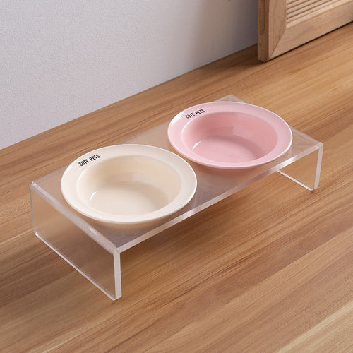 Customise Ceramic Pet Bowl — Double Bowl & Stand Set