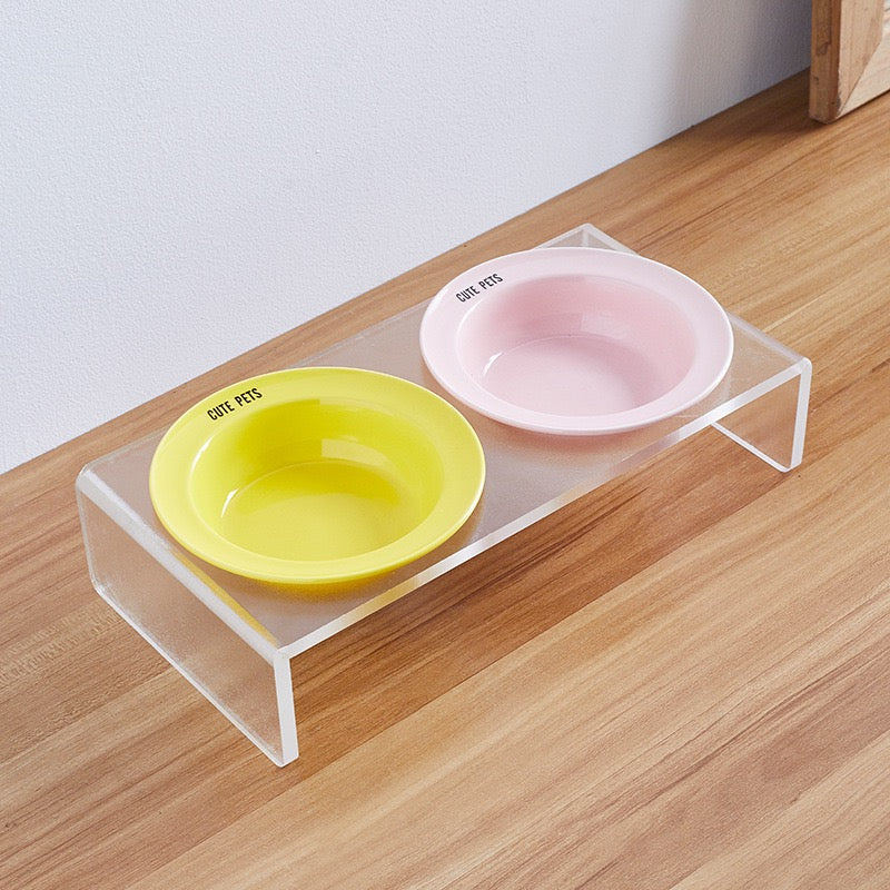 Customise Ceramic Pet Bowl — Double Bowl & Stand Set