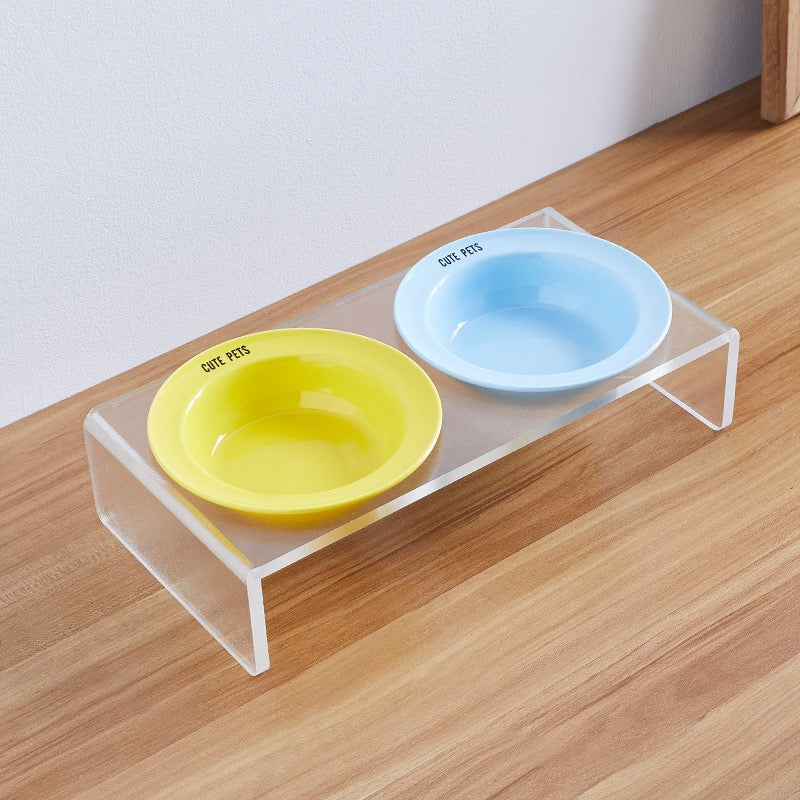 Customise Ceramic Pet Bowl — Double Bowl & Stand Set